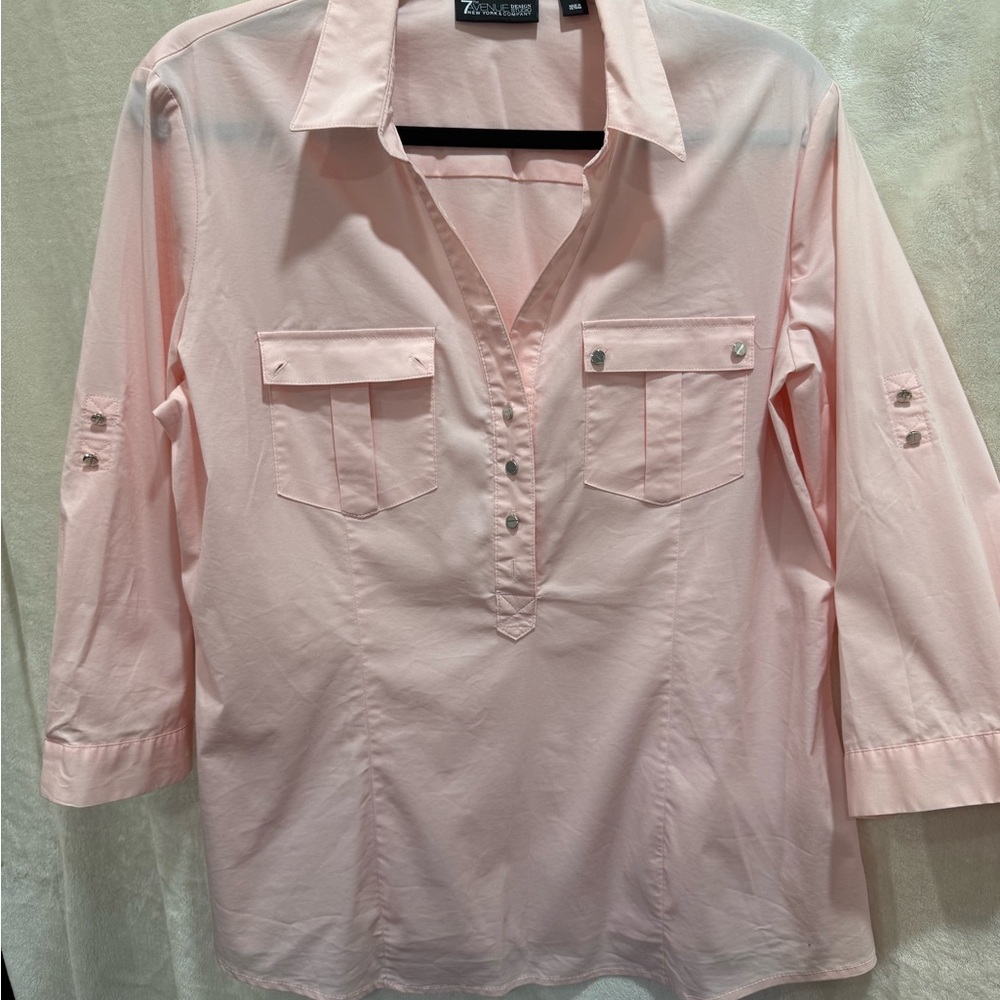 Elegant Light Pink Button-Down Shirt